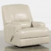 Grandin Wheat Leather Glider Recliner -Modern Office Shop 248523 beige leather glider signature 01