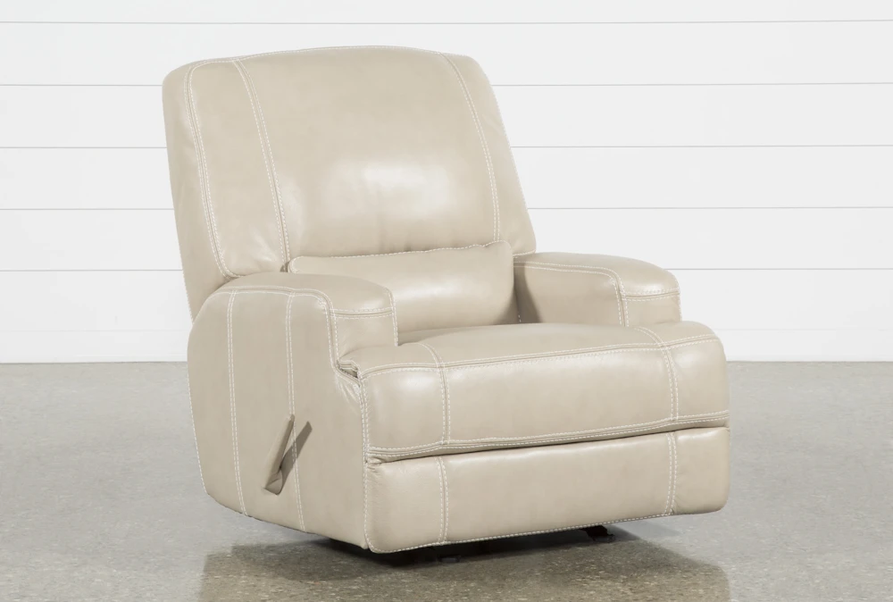 Grandin Wheat Leather Glider Recliner 3 Grandin Wheat Leather Glider Recliner