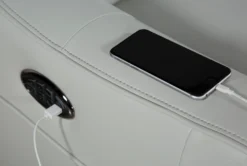 Bridget White Power Wallaway Recliner With Power Headrest, Lumbar & USB -Modern Office Shop 248842 white polyester wallaway feature 10