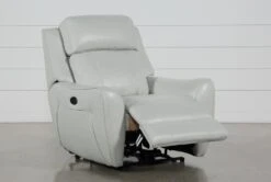 Bridget White Power Wallaway Recliner With Power Headrest, Lumbar & USB -Modern Office Shop 248842 white polyester wallaway recline 03