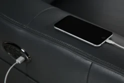 Bridget Grey Power Wallaway Recliner With Power Headrest, Lumbar & USB -Modern Office Shop 248843 grey polyester wallaway feature 17