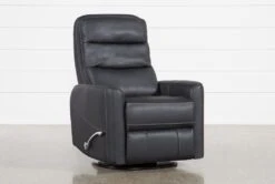 Hercules Black Swivel Glider Rocker Recliner With Adjustable Headrest