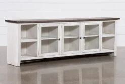 Dixon White 97" Tv Stand With Glass Doors