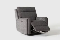 Hewitt Grey Power Recliner With USB -Modern Office Shop 254397 grey fabric power recliner recline 03