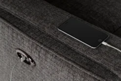 Hewitt Grey Power Recliner With USB -Modern Office Shop 254397 grey fabric power recliner with usb feature 06