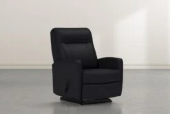 Dale IV Leather Rocker Recliner 5 Dale IV Leather Rocker Recliner -Modern Office Shop 255887 black leather recliner side 02