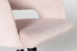 Phoebe Blush Velvet Rolling Office Chair -Modern Office Shop 256361 pink multi media office chair detail 03