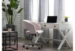 Phoebe Blush Velvet Rolling Office Chair -Modern Office Shop 256361 pink multi media office chair room 35
