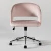 Phoebe Blush Velvet Rolling Office Chair -Modern Office Shop 256361 pink multi media office chair signature 01