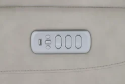 Serena Taupe Leather Power Recliner With Power Headrest, Lumbar & USB -Modern Office Shop 256702 brown leather wallaway hardware 51