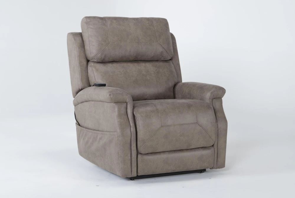 Thorpe Mocha Power Lift Recliner With Power Headrest 4 Thorpe Mocha Power Lift Recliner With Power Headrest - Image 2