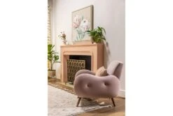 Amber 33" Velvet Accent Chair -Modern Office Shop 260985 pink fabric accent chair room 46