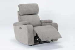 Frazier Stone Power Wallaway Recliner Recliner With Power Headrest & USB -Modern Office Shop 261569 brown polyester wallaway side 20