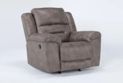 Stoneland Fossil Rocker Recliner -Modern Office Shop 261838 brown fabric recliner side 18