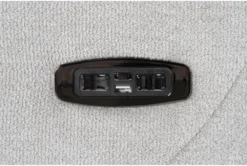 Halo II Buff Power Recliner With Power Headrest & USB -Modern Office Shop 264440 beige fabric recliner detail 45