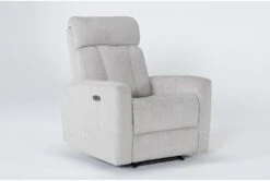 Halo II Buff Power Recliner With Power Headrest & USB -Modern Office Shop 264440 beige fabric recliner side 18