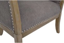 Traditional Winged Nailhead Chair -Modern Office Shop 266229 brown fabric accent chair detail 44