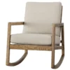 Mid Century Linen Accent Rocking Chair -Modern Office Shop 266230 beige fabric accent chair signature 01