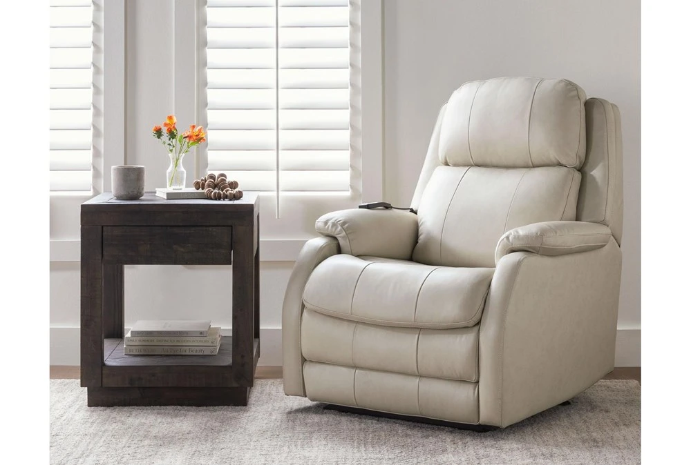 Palma Pearl Leather Power Wallaway Recliner With Heat, Massage, Power Headrest & Lumbar 11 Palma Pearl Leather Power Wallaway Recliner With Heat, Massage, Power Headrest & Lumbar - Image 9