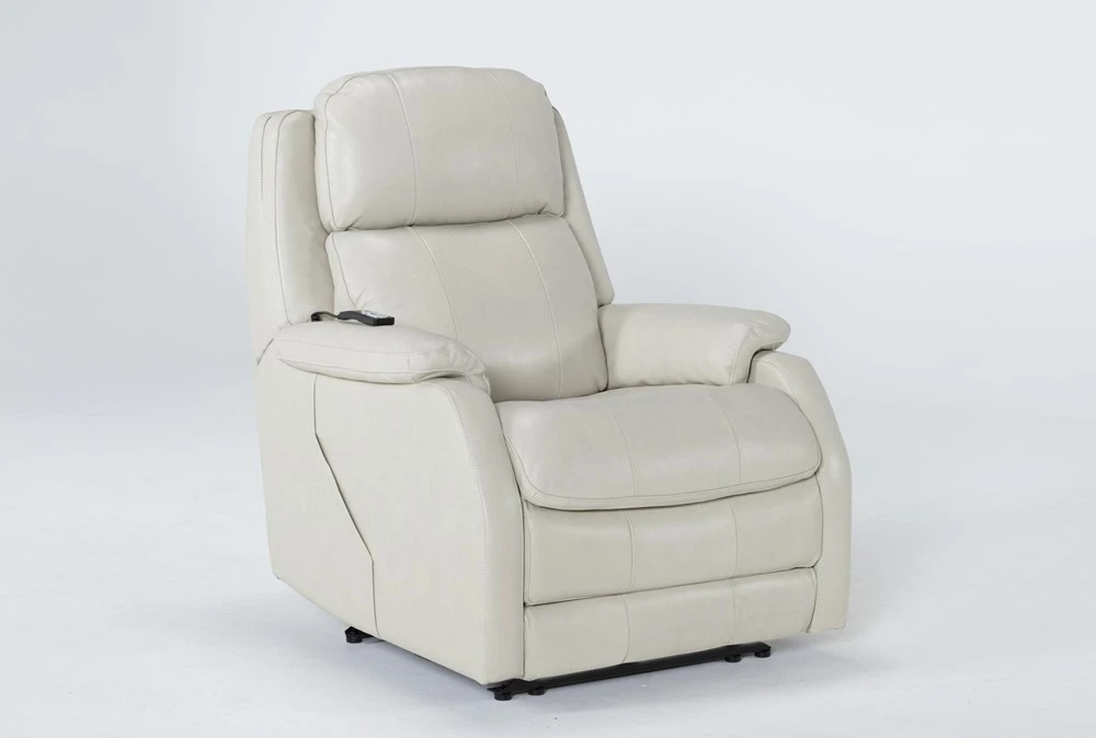 Palma Pearl Leather Power Wallaway Recliner With Heat, Massage, Power Headrest & Lumbar 4 Palma Pearl Leather Power Wallaway Recliner With Heat, Massage, Power Headrest & Lumbar - Image 2