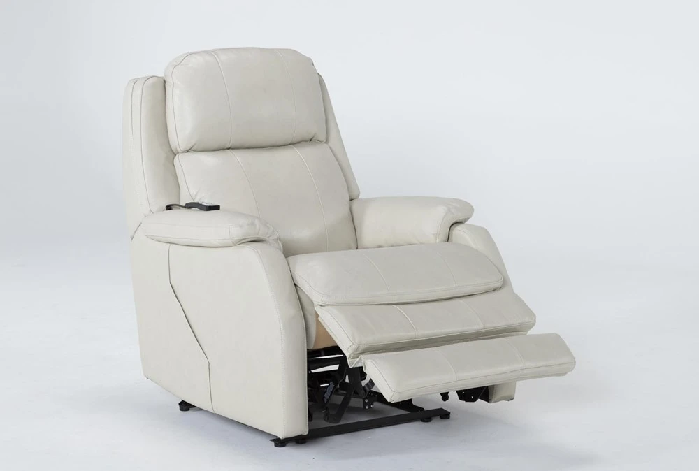 Palma Pearl Leather Power Wallaway Recliner With Heat, Massage, Power Headrest & Lumbar 5 Palma Pearl Leather Power Wallaway Recliner With Heat, Massage, Power Headrest & Lumbar - Image 3