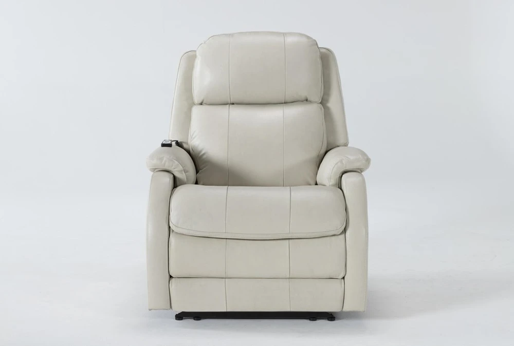 Palma Pearl Leather Power Wallaway Recliner With Heat, Massage, Power Headrest & Lumbar 3 Palma Pearl Leather Power Wallaway Recliner With Heat, Massage, Power Headrest & Lumbar