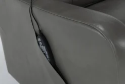 Seville Grey Leather Power Lift Recliner With Heat, Massage, Power Headrest & Lumbar -Modern Office Shop 267666 grey leather lift detail 44