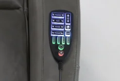 Seville Grey Leather Power Lift Recliner With Heat, Massage, Power Headrest & Lumbar -Modern Office Shop 267666 grey leather lift detail 45