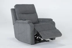 Majorca Sterling Power Wallaway Recliner With Power Headrest, Lumbar, Heat & Massage 12 Majorca Sterling Power Wallaway Recliner With Power Headrest, Lumbar, Heat & Massage -Modern Office Shop 267669 grey polyester recliner side 19