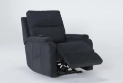Majorca Graphite Power Wallaway Recliner With Power Headrest, Lumbar, Heat & Massage -Modern Office Shop 267670 grey polyester recliner side 19