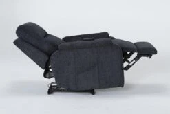 Majorca Graphite Power Wallaway Recliner With Power Headrest, Lumbar, Heat & Massage -Modern Office Shop 267670 grey polyester recliner side 21