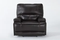 Watkins Coffee Leather Power Cordless Recliner With Power Headrest & USB