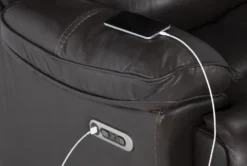 Eckhart Brown Leather Power Recliner With Power Headrest & USB -Modern Office Shop 268355 detail 44