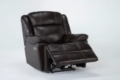 Eckhart Brown Leather Power Recliner With Power Headrest & USB -Modern Office Shop 268355 recline 26