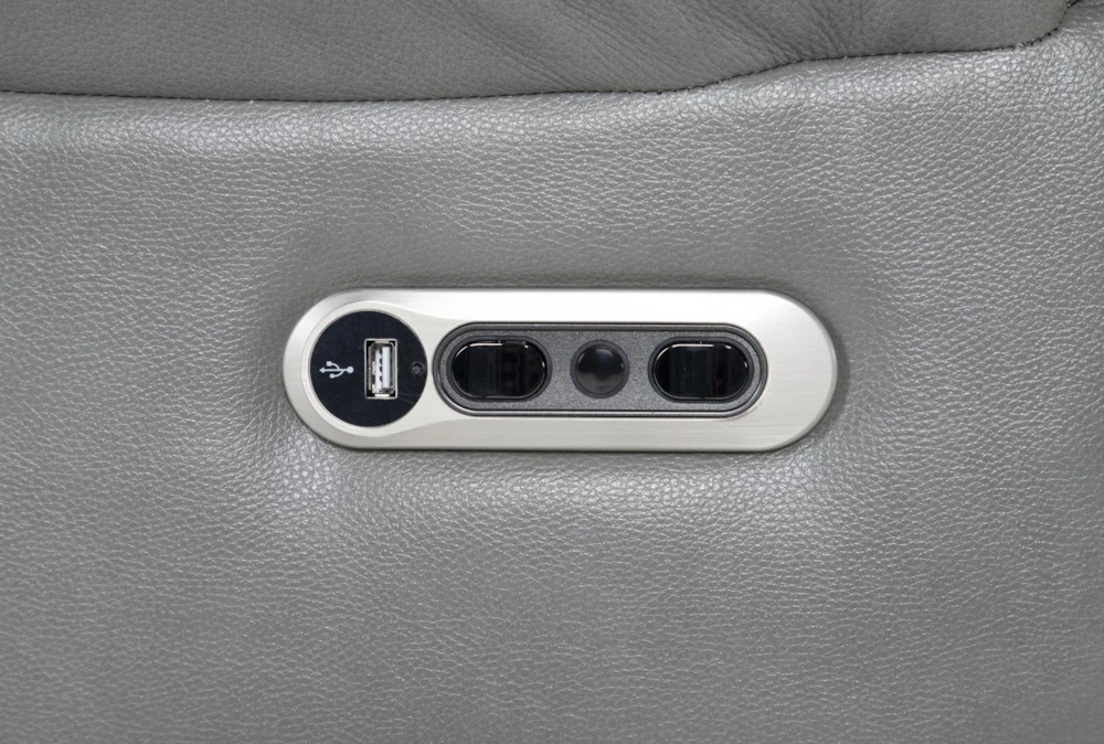 Eckhart Grey Leather Power Recliner With Power Headrest & USB 9 Eckhart Grey Leather Power Recliner With Power Headrest & USB - Image 7