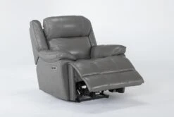 Eckhart Grey Leather Power Recliner With Power Headrest & USB 14 Eckhart Grey Leather Power Recliner With Power Headrest & USB -Modern Office Shop 268356 recline 23