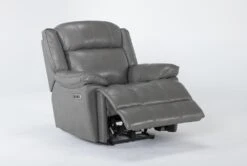 Eckhart Grey Leather Power Recliner With Power Headrest & USB 13 Eckhart Grey Leather Power Recliner With Power Headrest & USB -Modern Office Shop 268356 side 19