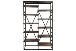 Mango + Iron Industrial 60" Double Bookcase -Modern Office Shop 268712 back 82