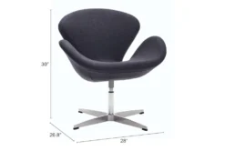 Grey Tulip Swivel Chair -Modern Office Shop 269485 grey polyester accent chair detail 47