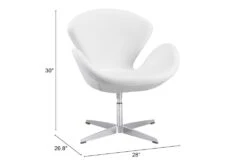 White Tulip Swivel Chair -Modern Office Shop 269486 white polyurethane accent chair detail 44