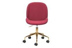 Red Velvet And Gold Desk Chair