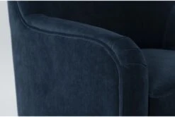 Katrina Velvet Blue Swivel Glider Chair -Modern Office Shop 269751 blue fabric swivel glider detail 45