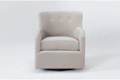 Katrina Velvet Dove Swivel Glider Chair