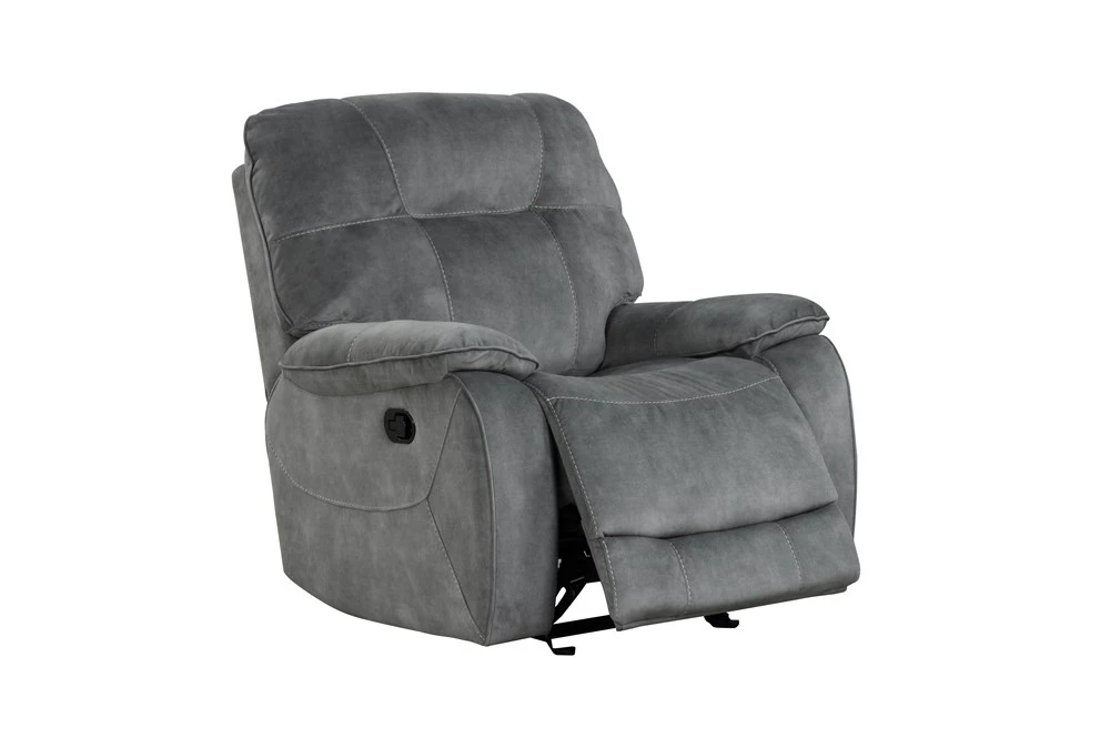 Dax Grey Manual Glider Recliner 4 Dax Grey Manual Glider Recliner - Image 2