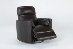 Rayna Brown Leather Power Swivel Gider Recliner With Built-In Battery & USB 12 Rayna Brown Leather Power Swivel Gider Recliner With Built-In Battery & USB -Modern Office Shop 270929 brown leather swivel glider side 19