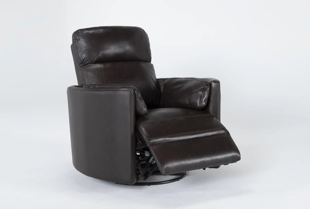 Rayna Brown Leather Power Swivel Gider Recliner With Built-In Battery & USB 6 Rayna Brown Leather Power Swivel Gider Recliner With Built-In Battery & USB - Image 4