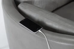 Rayna Heron Leather Power Swivel Gider Recliner With Built-In Battery & USB 14 Rayna Heron Leather Power Swivel Gider Recliner With Built-In Battery & USB -Modern Office Shop 270930 grey leather swivel glider detail 44