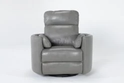 Rayna Heron Leather Power Swivel Gider Recliner With Built-In Battery & USB