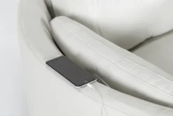 Rayna Ivory Leather Power Swivel Gider Recliner With Built-In Battery & USB -Modern Office Shop 270931 beige leather swivel glider detail 44