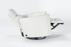 Rayna Ivory Leather Power Swivel Gider Recliner With Built-In Battery & USB -Modern Office Shop 270931 beige leather swivel glider side 20